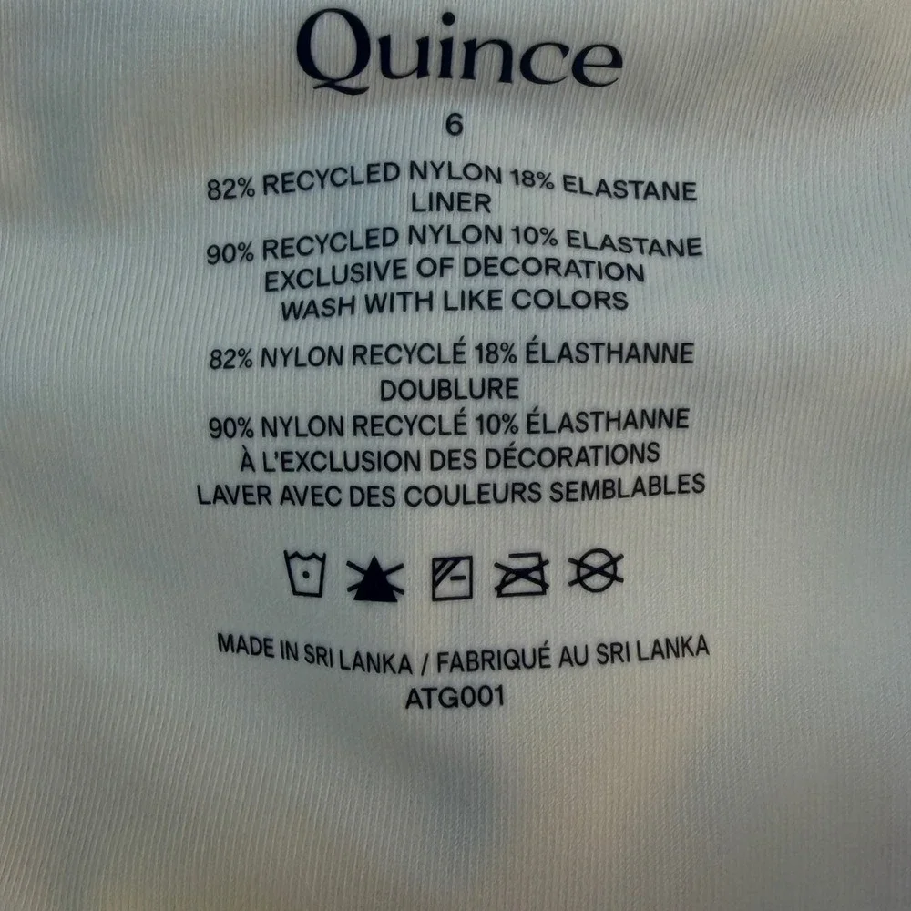 Quince One Piece Swimsuit Girls Size 6 White Tropical Palms Floral Leaf NEW